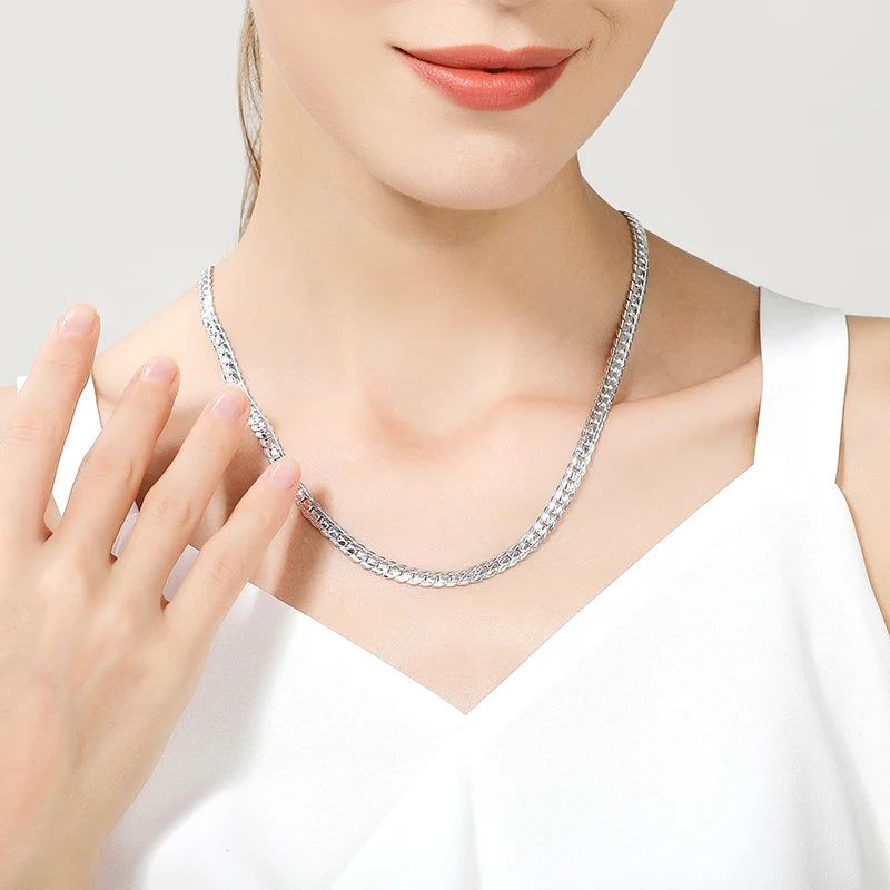 925 sterling silver 6mm link chain necklace - view 4