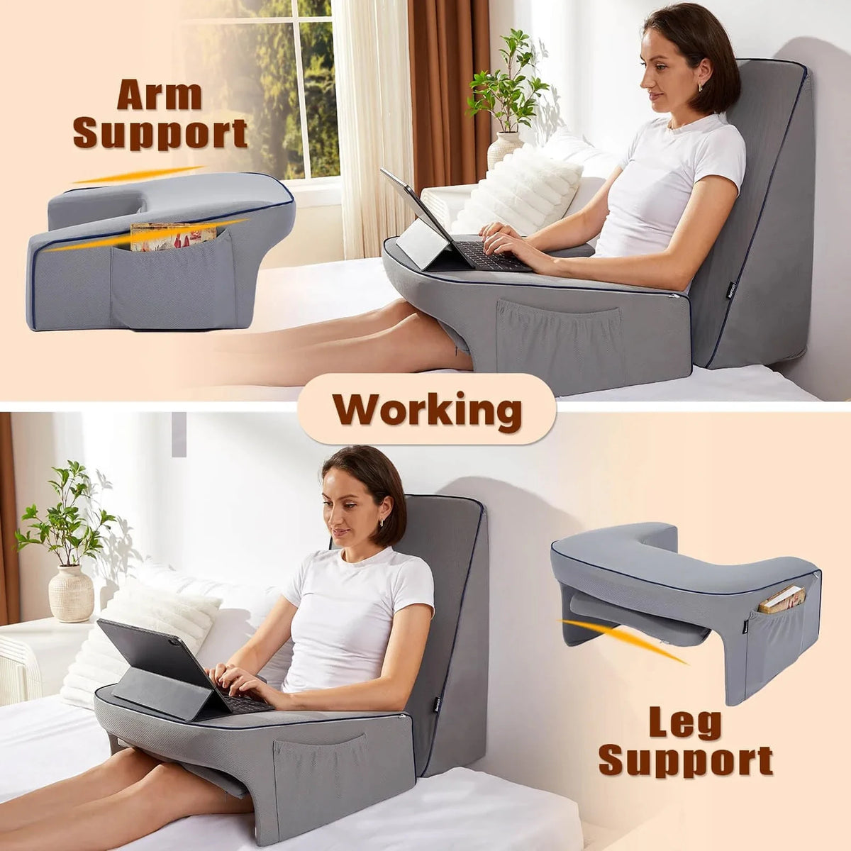 Memory foam lap pillow with bamboo fibre cover - view 5