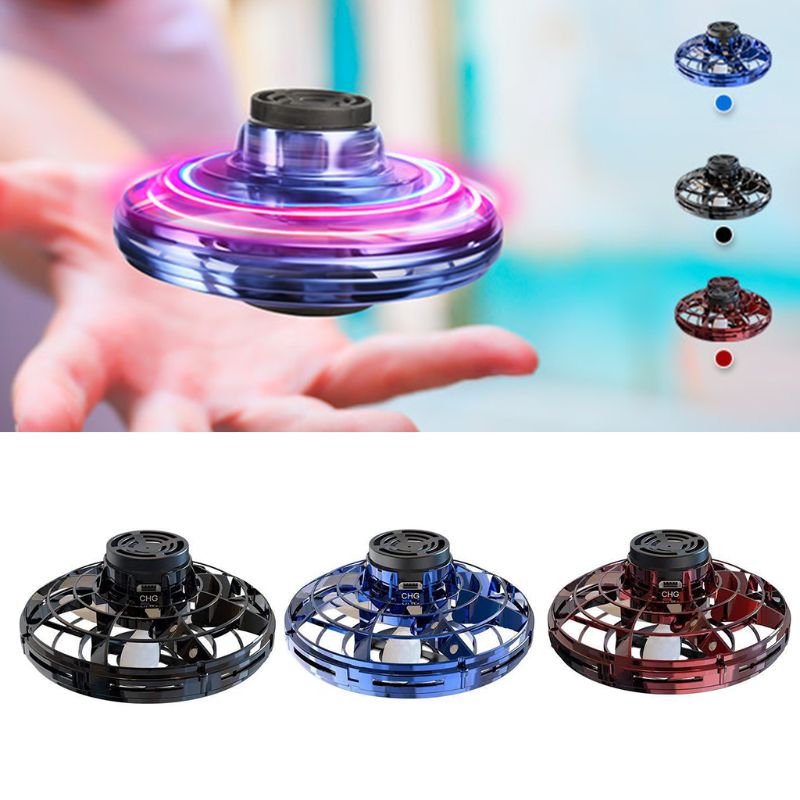 Mini Fingertip Gyro Interactive Decompression Toy Drone LED UFO Type Flying Helicopter Spinner Toy Kids - Fashioinista