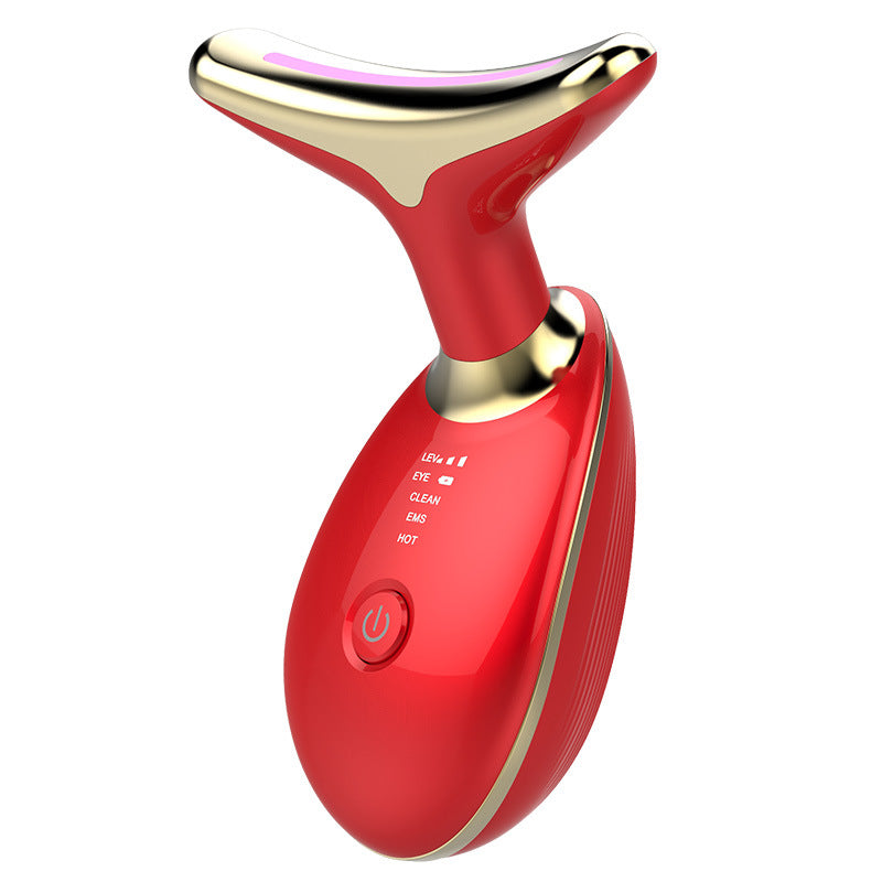 EMS Thermal Neck Lifting And Tighten Massager Electric Microcurrent Wrinkle Remover LED Photon Face Beauty Device For Woman - Fashioinista