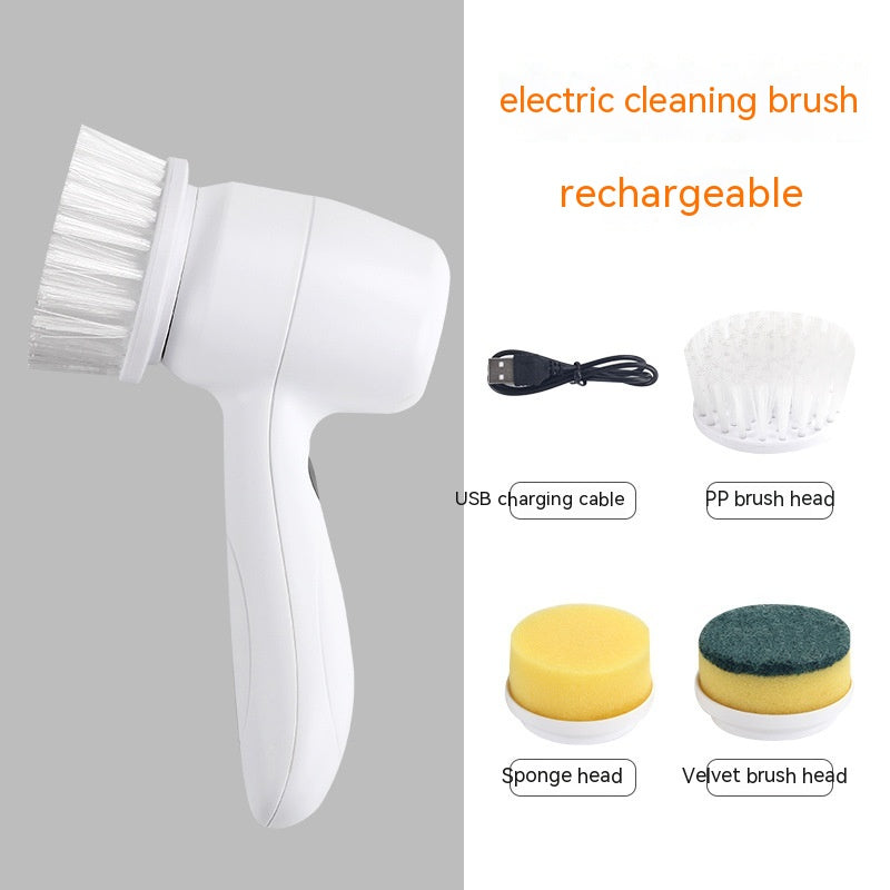 Electric Cleaning Brush 4 In 1 Spinning Scrubber Handheld Electric Cordless Cleaning Brush Portable - Fashioinista