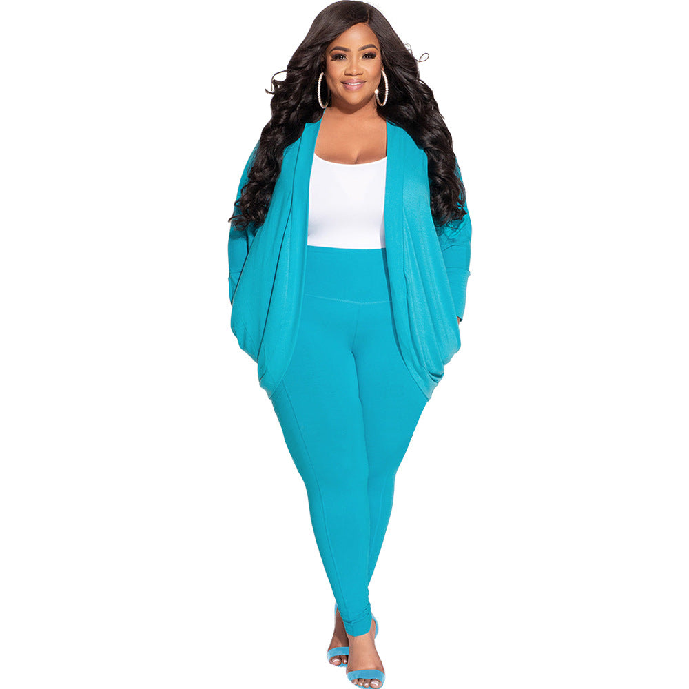 Cardigan And Leggings Plus Size Suit For Women - Fashioinista