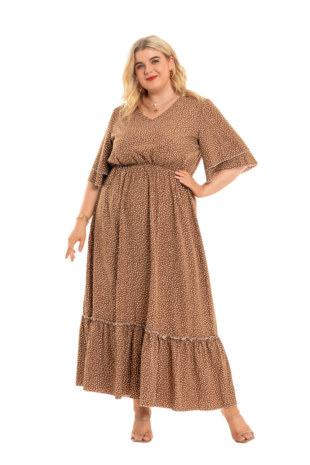 Bohemian Plus Size Women's Fashion Polka Dot Dress Women - Fashioinista