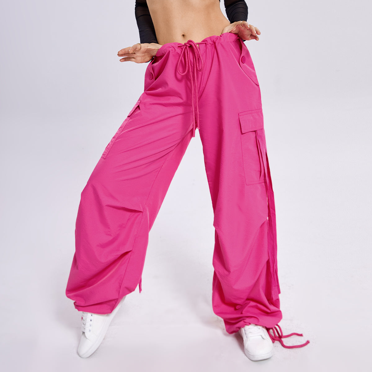 Solid Color Loose Casual Streamer Overalls - Fashioinista