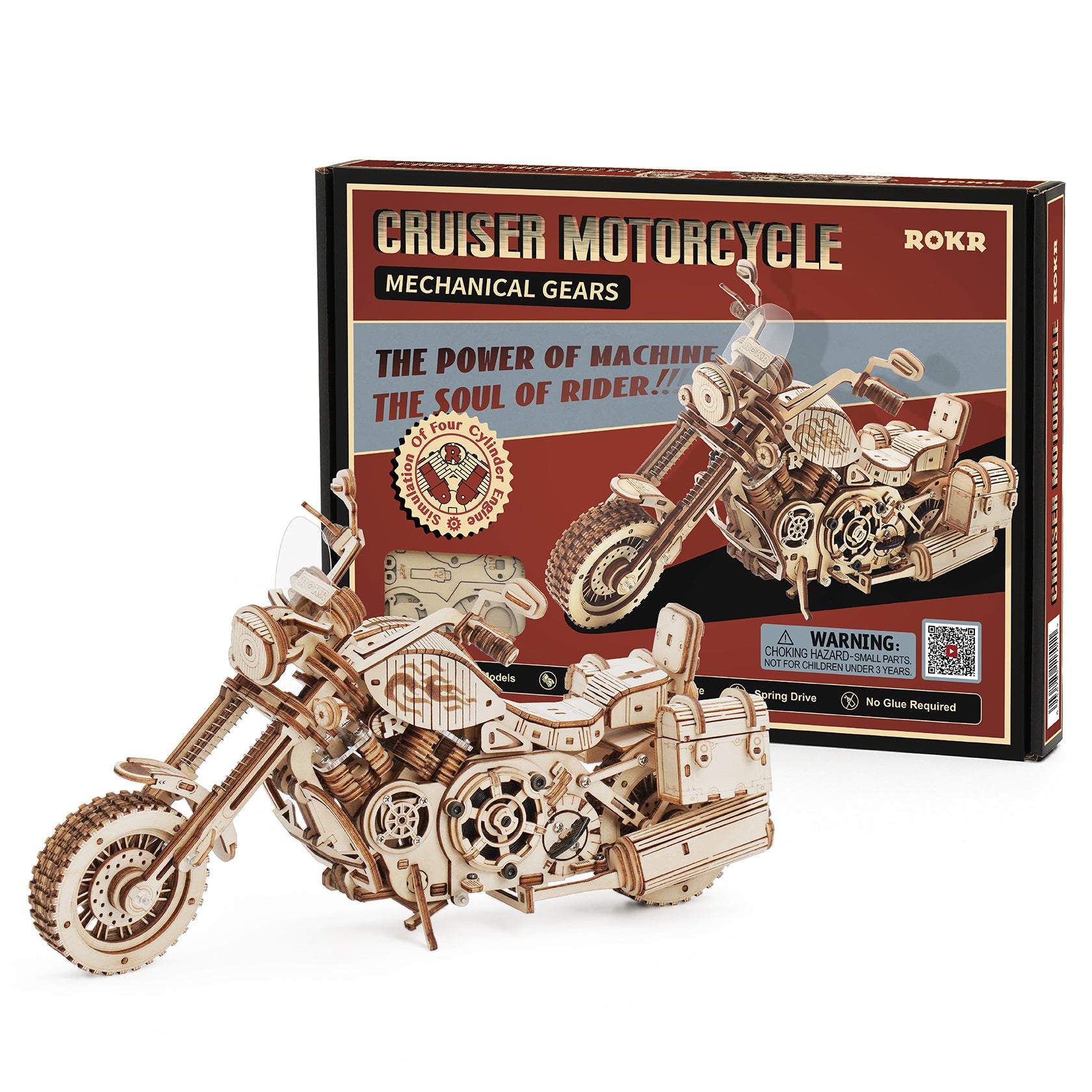 DIY Wooden Motorcycle Kit: Kids & Adults