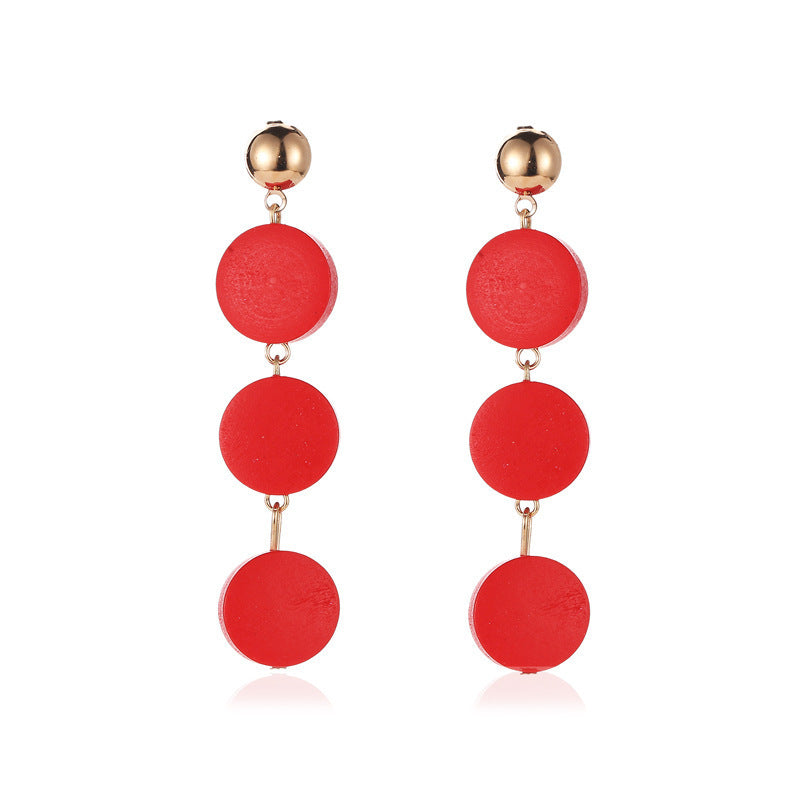 Korean Fashion Earrings Creative Wooden Tassel Earrings Women