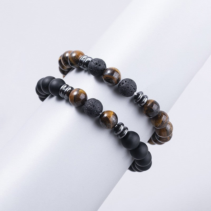 Volcanic Rock Bracelet Suit Men And Women Couple Style