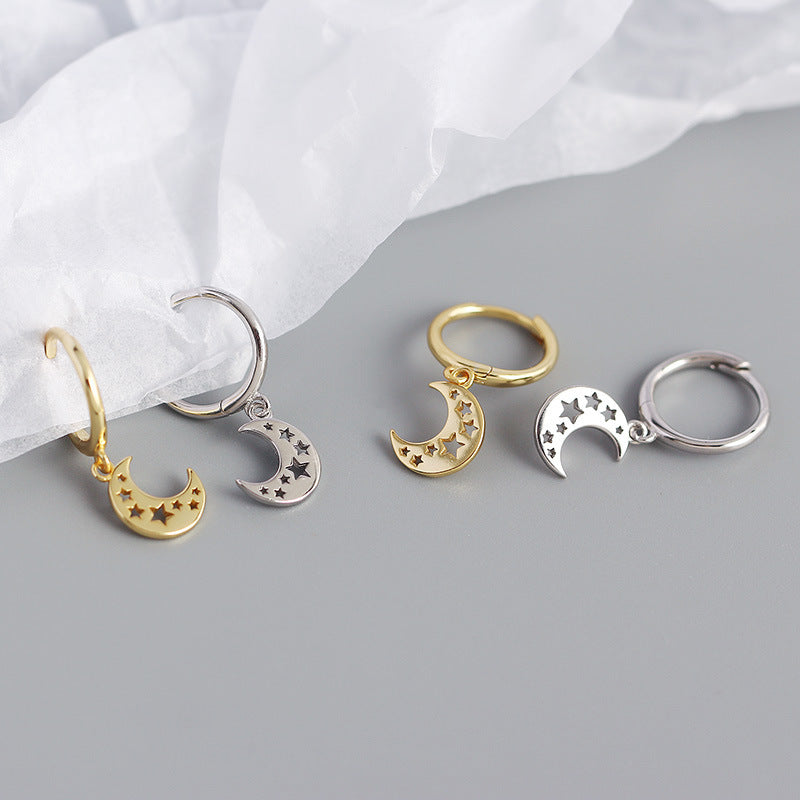 Geometric Moon-shaped Hollow Star Earrings Earrings Women