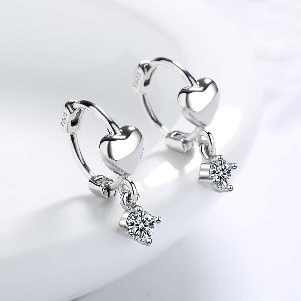 Love Ear Buckle Short Earrings High Quality Earrings Sweet Earrings New Earrings Women