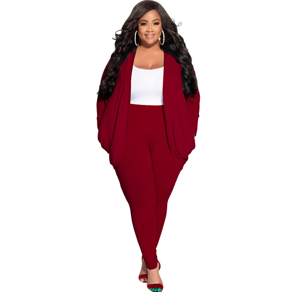 Cardigan And Leggings Plus Size Suit For Women - Fashioinista