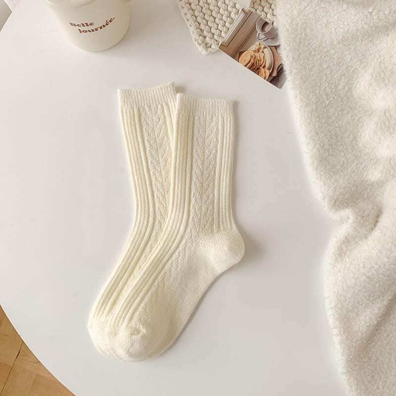 Cashmere Wool Thicken Warm Women Socks Socks Fashionjosie white 