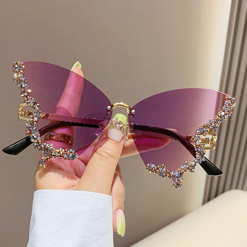 Luxury Diamond Butterfly Oversize Sunglasses