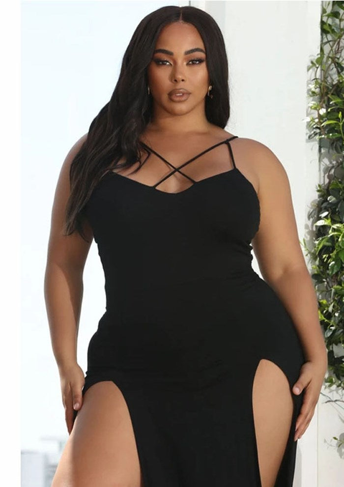 Plus Size Fat Women Dresses Summer Sling Big Dress - Fashioinista