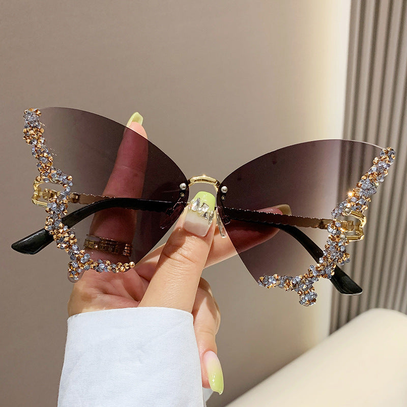 Luxury Diamond Butterfly Oversize Sunglasses