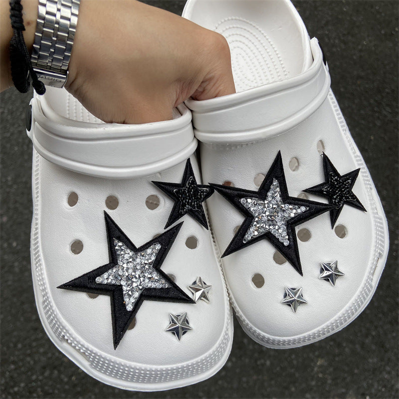 Star Plush Bright Shoes Buckle Hole Shoes Accessories - Fashioinista