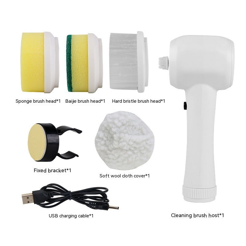 Electric Cleaning Brush 4 In 1 Spinning Scrubber Handheld Electric Cordless Cleaning Brush Portable - Fashioinista