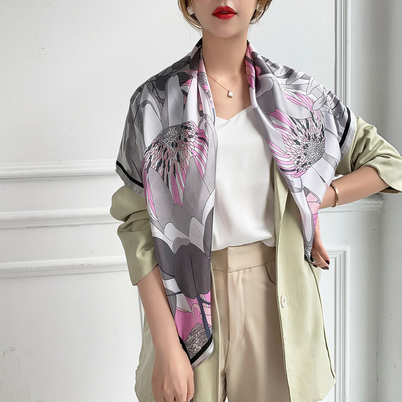 Fashion Silk Scarves Female Printing Hijab - Fashioinista