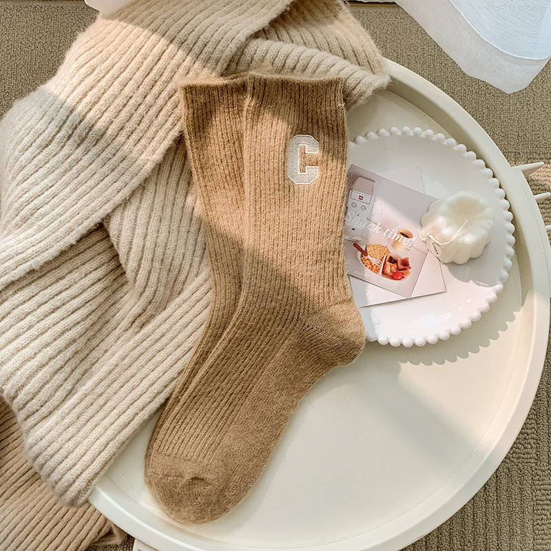 Women's Thick Warm Wool Medium Tube Socks