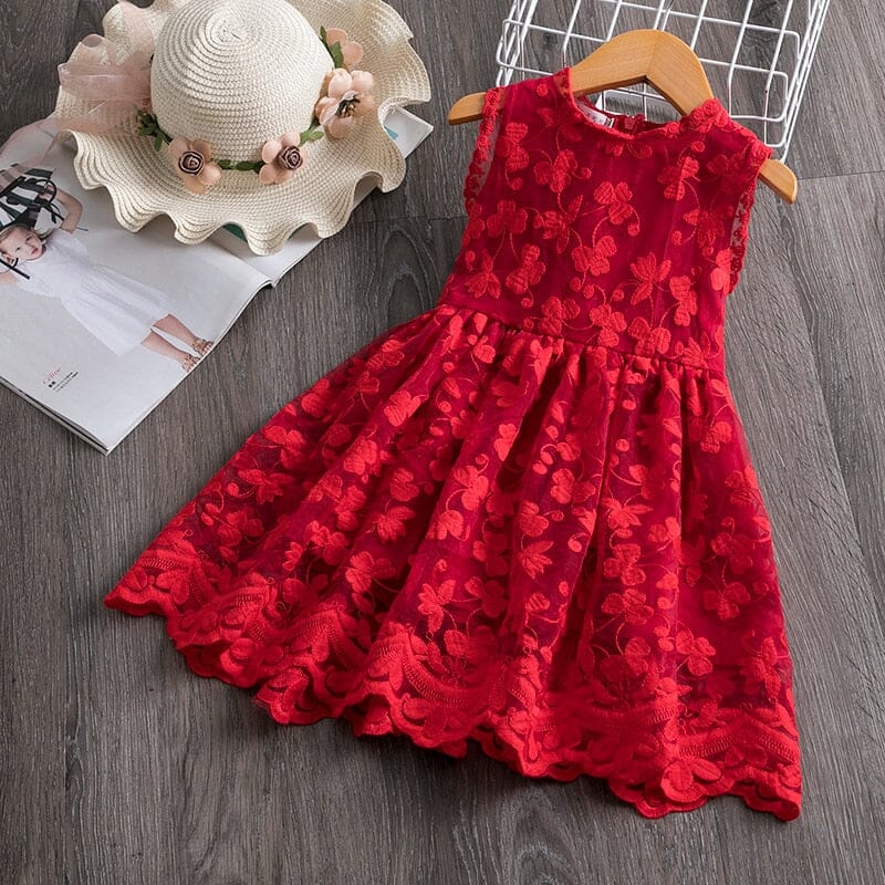 Elegant Wedding Flower Girls Dress Baby & Toddler Dresses Fashionjosie 652 red 3T 