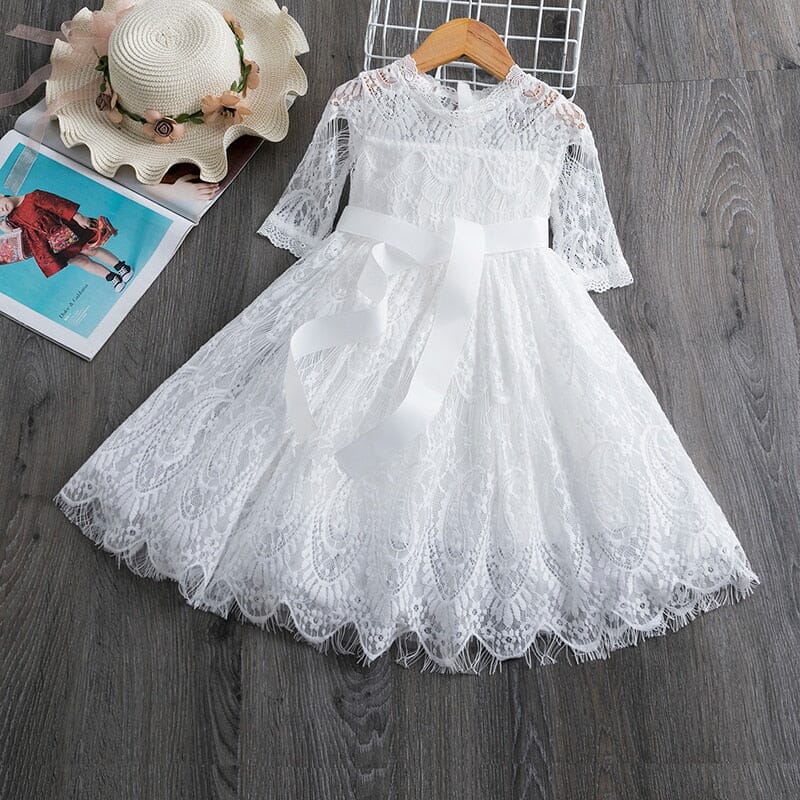 Elegant Wedding Flower Girls Dress Baby & Toddler Dresses Fashionjosie white 481 3T 