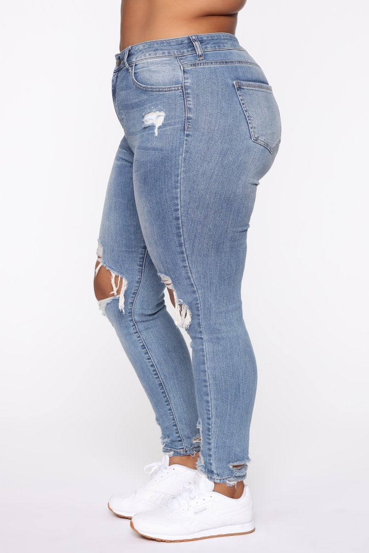 Stretch Ripped Women Plus Size Jeans Plus Size Jeans - Fashioinista