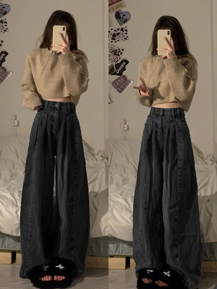 Vintage Black Jeans Women High Waisted Loose - Fashioinista