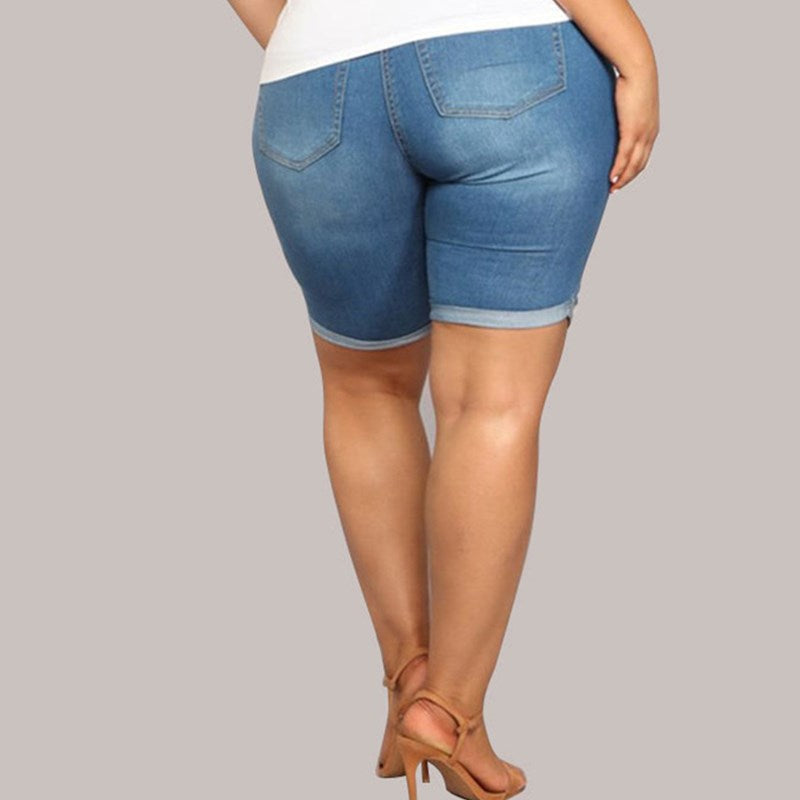 Summer Fat Women Jeans Plus Size Ripped Ladies Pants - Fashioinista