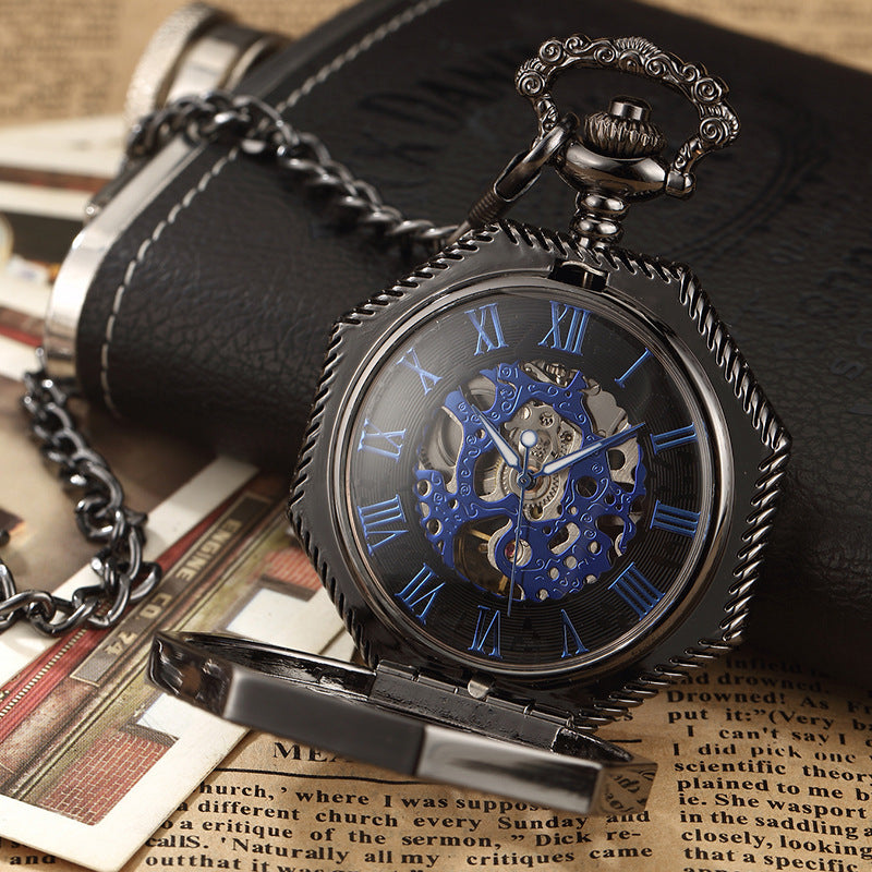 Pocket Watch Rome Carved Octagonal Mechanical Pocket Watch Retro Rome