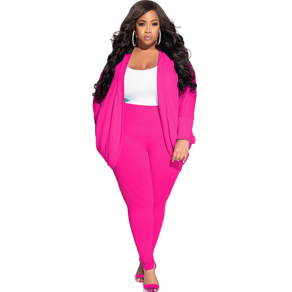 Cardigan And Leggings Plus Size Suit For Women - Fashioinista