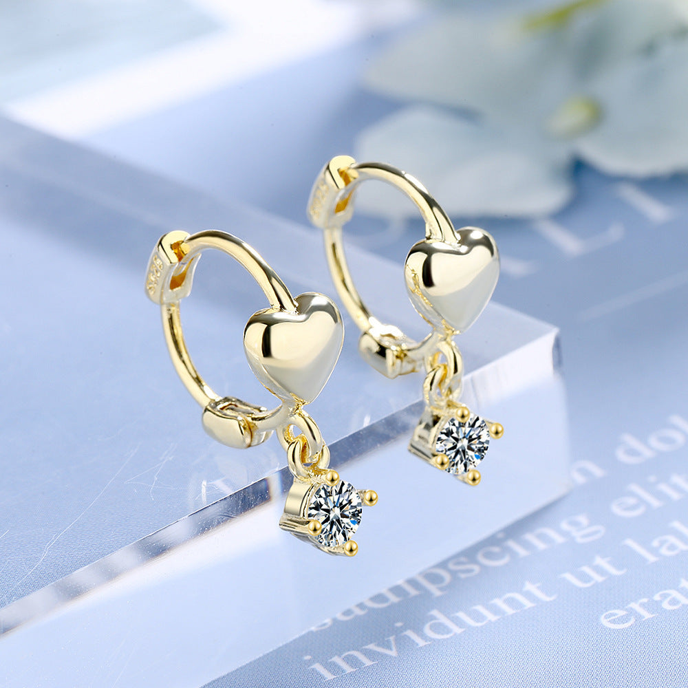 Love Ear Buckle Short Earrings High Quality Earrings Sweet Earrings New Earrings Women