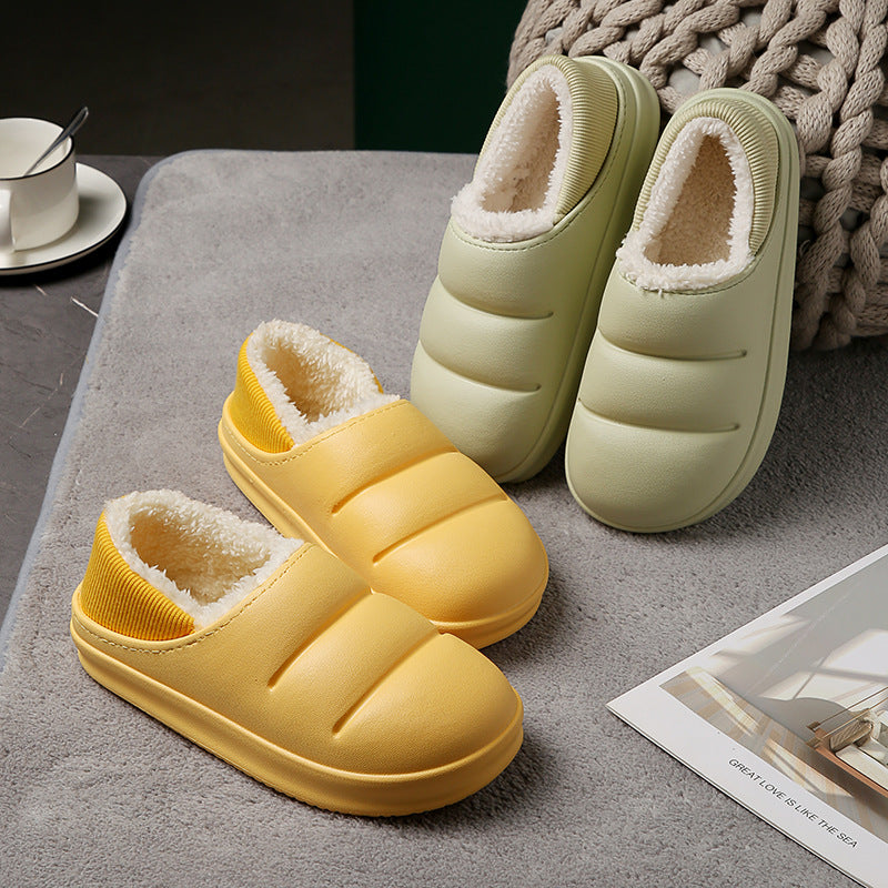 Couple Cotton Slippers Wiomen Winter Warm House Shoes Waterproof Garden Slipper - Fashioinista