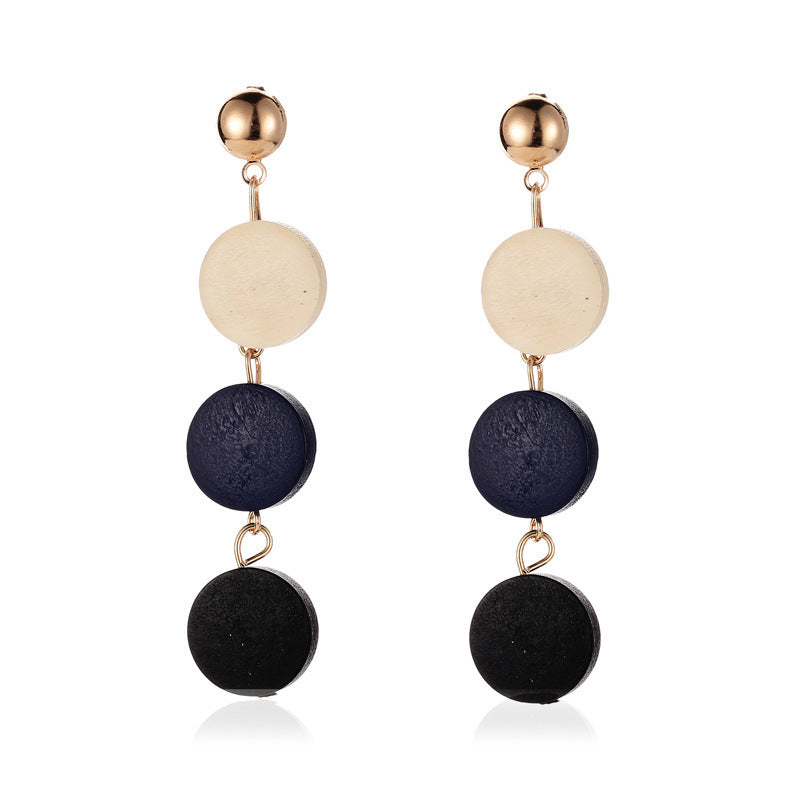 Korean Fashion Earrings Creative Wooden Tassel Earrings Women