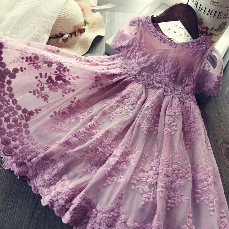 Full Sleeve French Style Dresses for Children Baby & Toddler Dresses Fashionjosie 637 purple 3T 