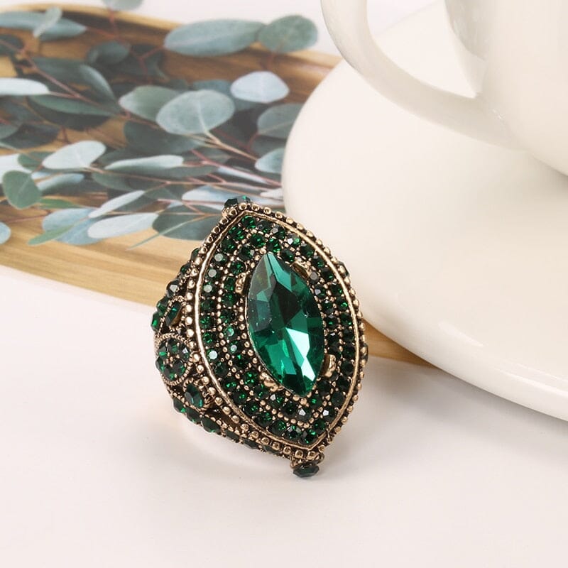 Green Crystal Charm Jewelry Rings Fashionjosie 