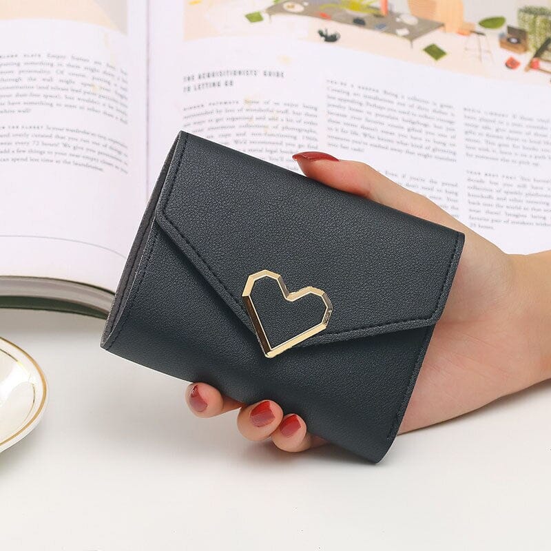 Heart-Shaped Women's Wallets Handbags, Wallets & Cases Fashionjosie Black 