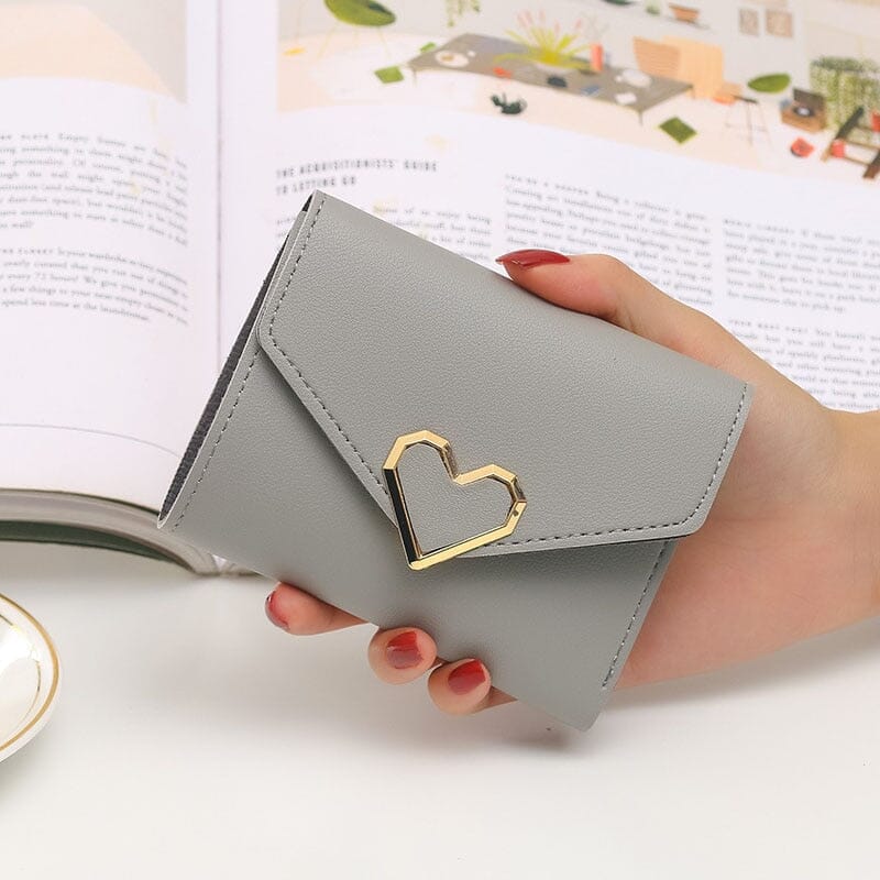 Heart-Shaped Women's Wallets Handbags, Wallets & Cases Fashionjosie Light Gray 