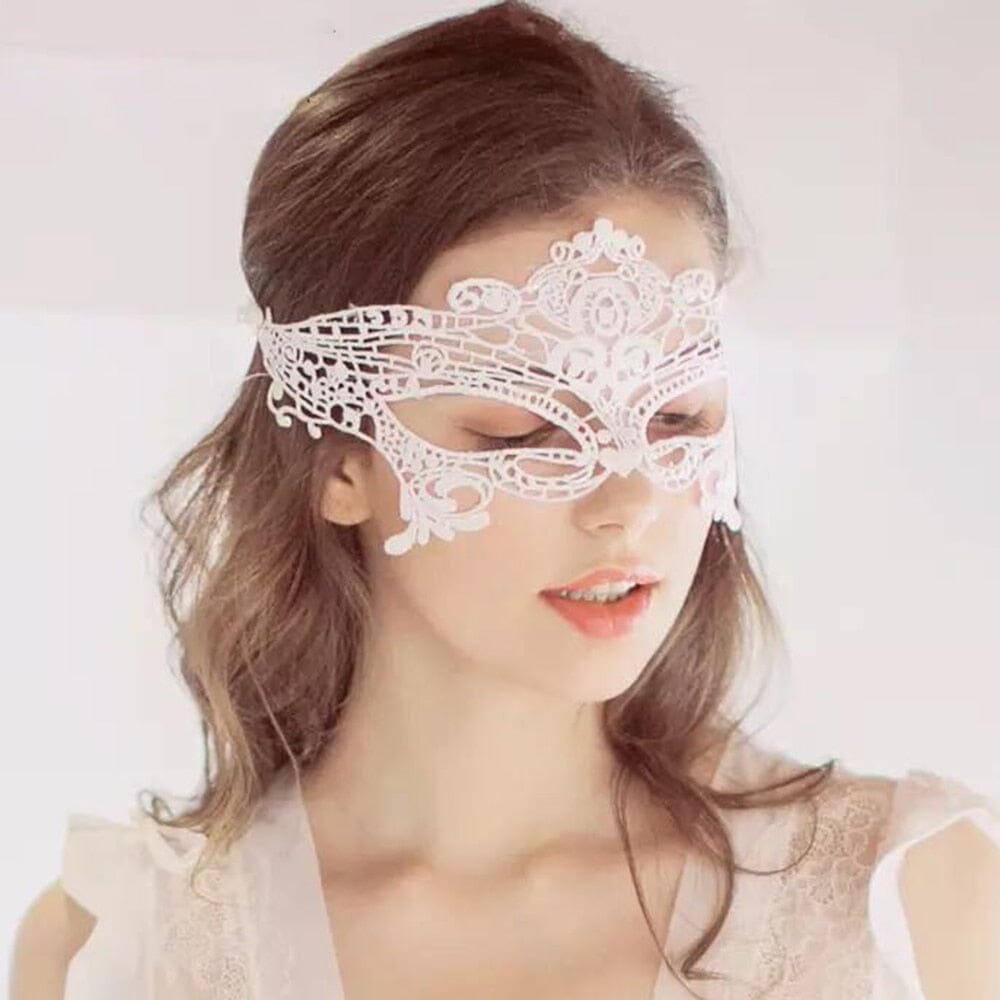 hot Masquerade Lace Eye Mask Apparel & Accessories FashionJosie white 1 