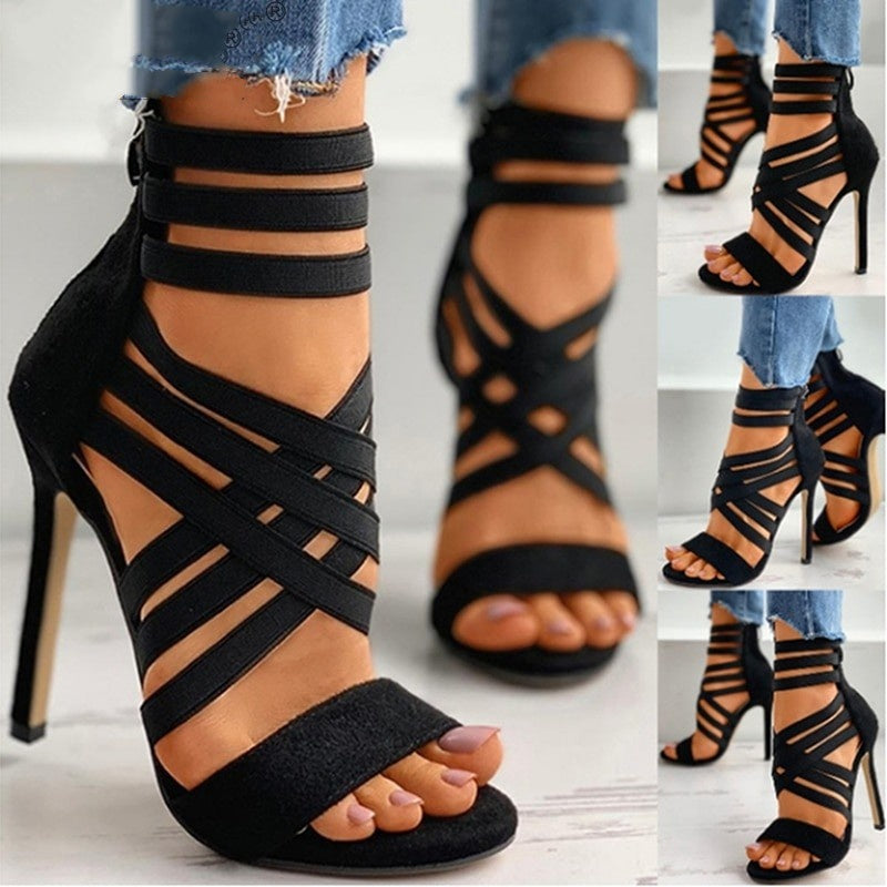 Zipper High Heel Sandals: Step into Style - Fashioinista