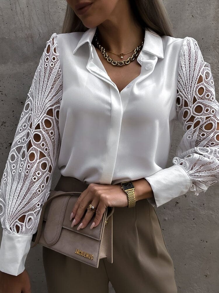 Lace Elegance: Sexy Women's Blouse Blouses & T-Shirts Fashionjosie 