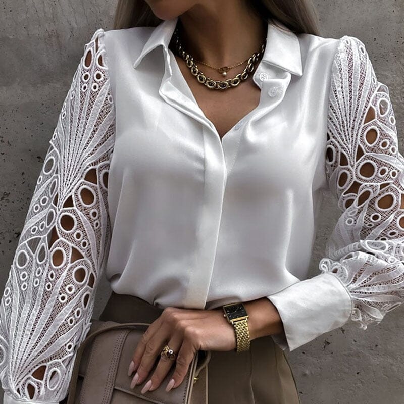 Lace Elegance: Sexy Women's Blouse Blouses & T-Shirts Fashionjosie 