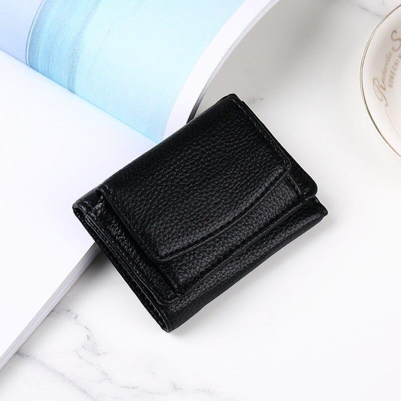 Mini Cowhide Women's Wallet Wallets & Money Clips Fashionjosie Black 