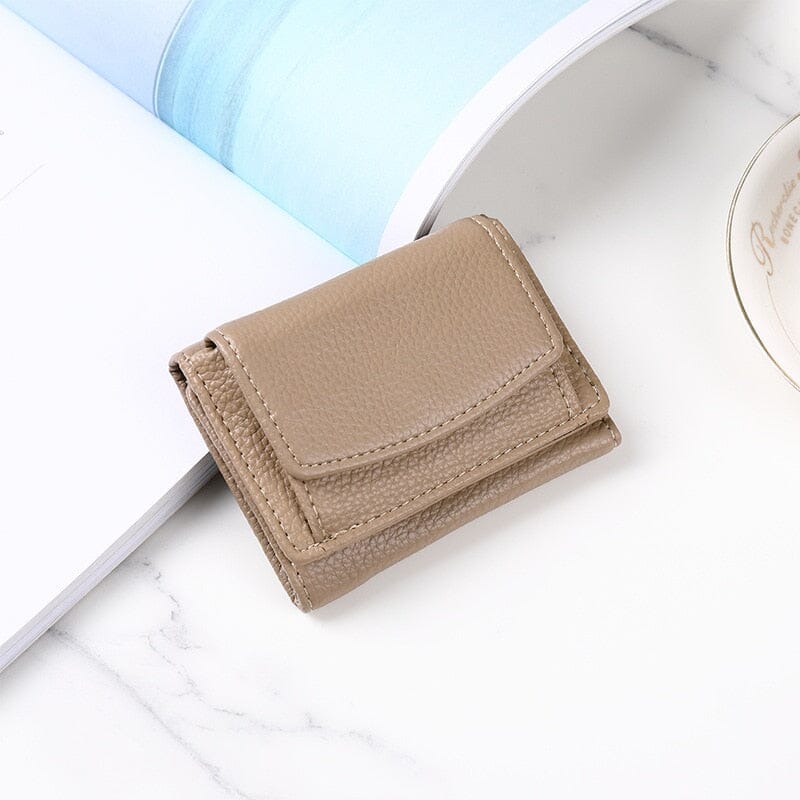 Mini Cowhide Women's Wallet Wallets & Money Clips Fashionjosie Khaki 