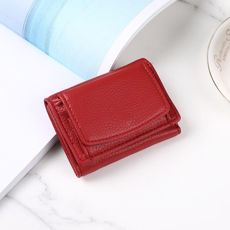 Mini Cowhide Women's Wallet Wallets & Money Clips Fashionjosie Red 