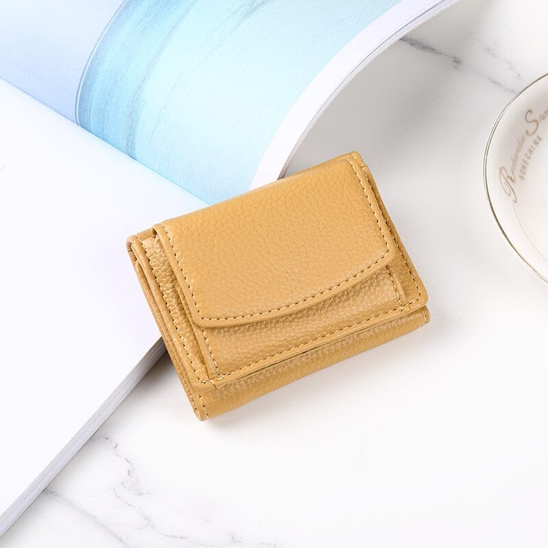 Mini Cowhide Women's Wallet Wallets & Money Clips Fashionjosie Yellow 