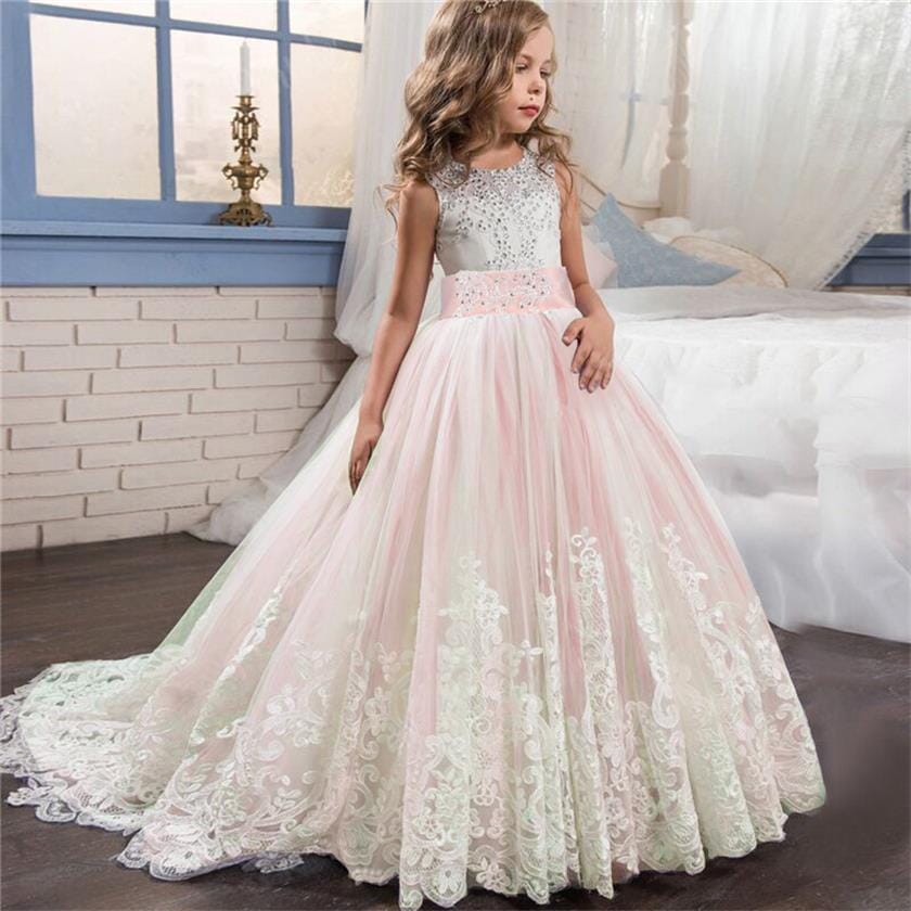 Princess Formal Dress for a Young Girl Girl's Clothes Fashionjosie Pink1 6 