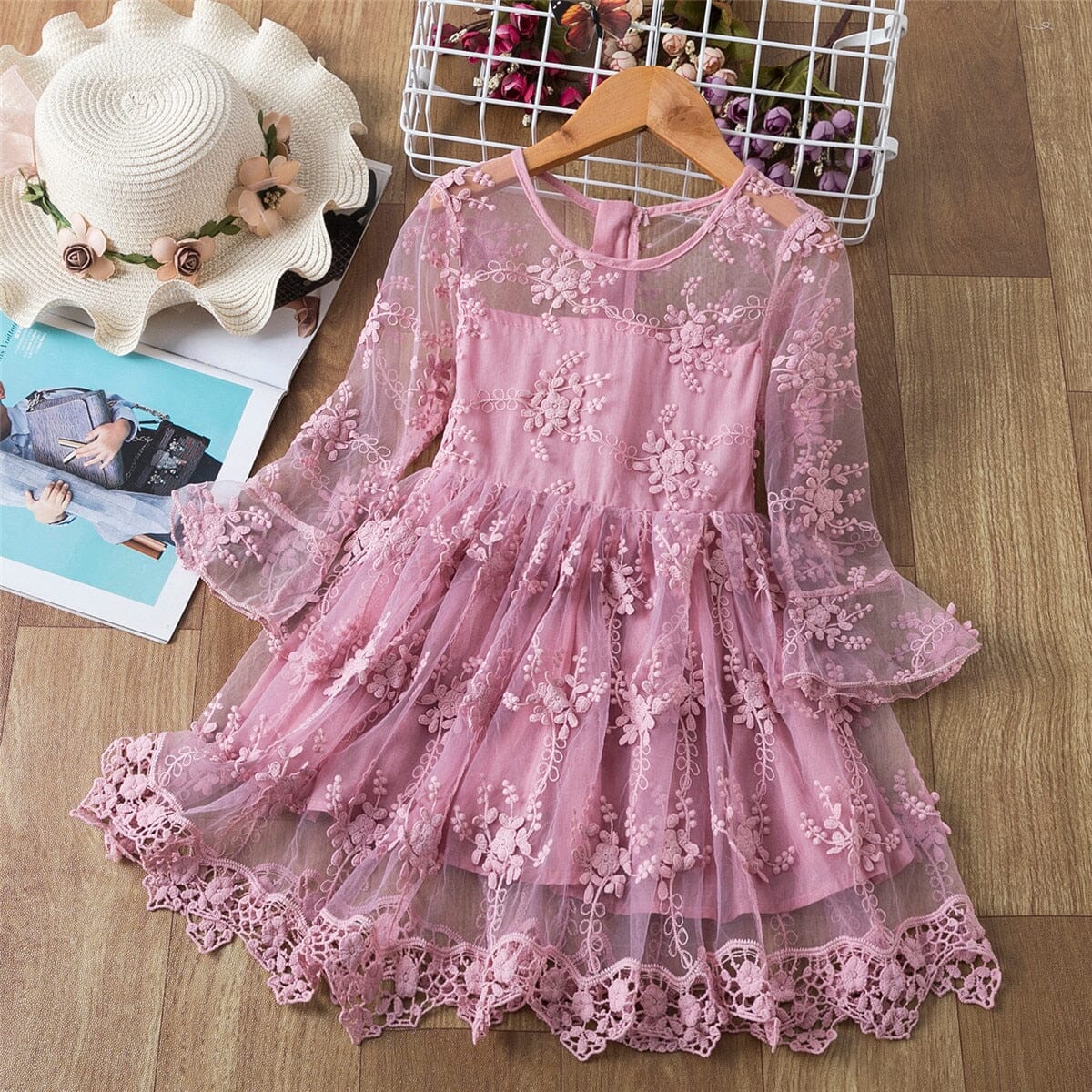 Princess Wedding Dress Baby & Toddler Dresses Fashionjosie 423 Pink 3T 