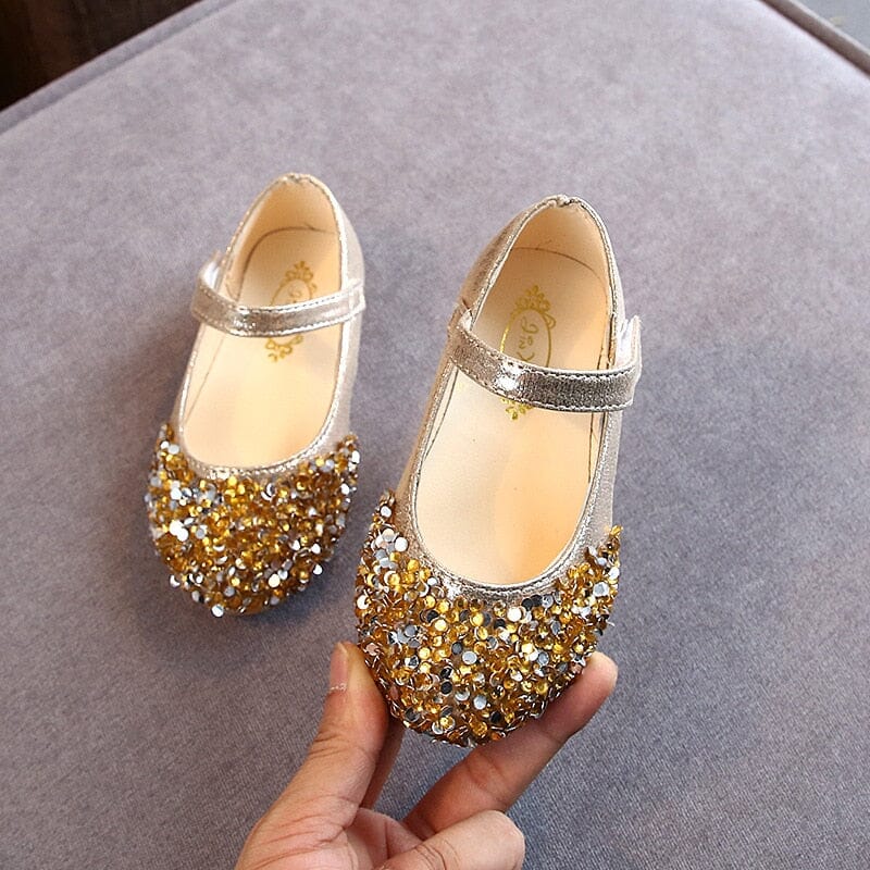 Princess with Glitter Baby Shoes Fashionjosie Gold 21(insole 13.3cm) 