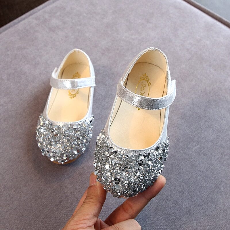 Princess with Glitter Baby Shoes Fashionjosie Silver 21(insole 13.3cm) 