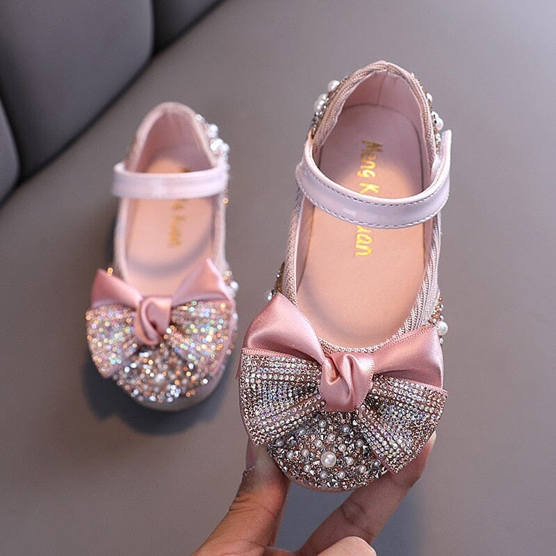 Rhinestone Bow Princess Girls' Shoes Shoes Fashionjosie Pink 21 (Inner 13.7CM) 