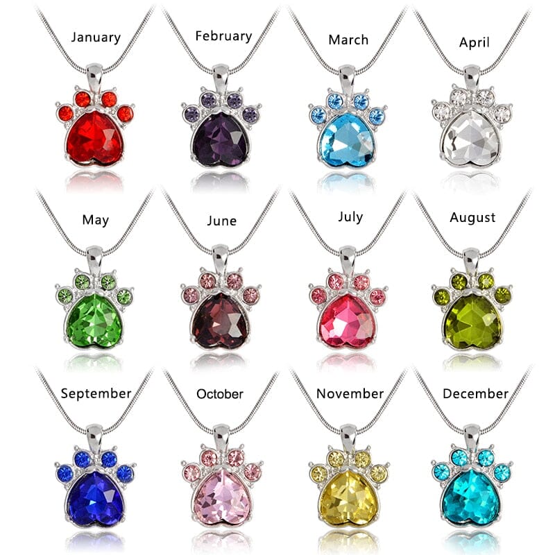 Rhinestone Paw Print Necklace Necklaces Fashionjosie 